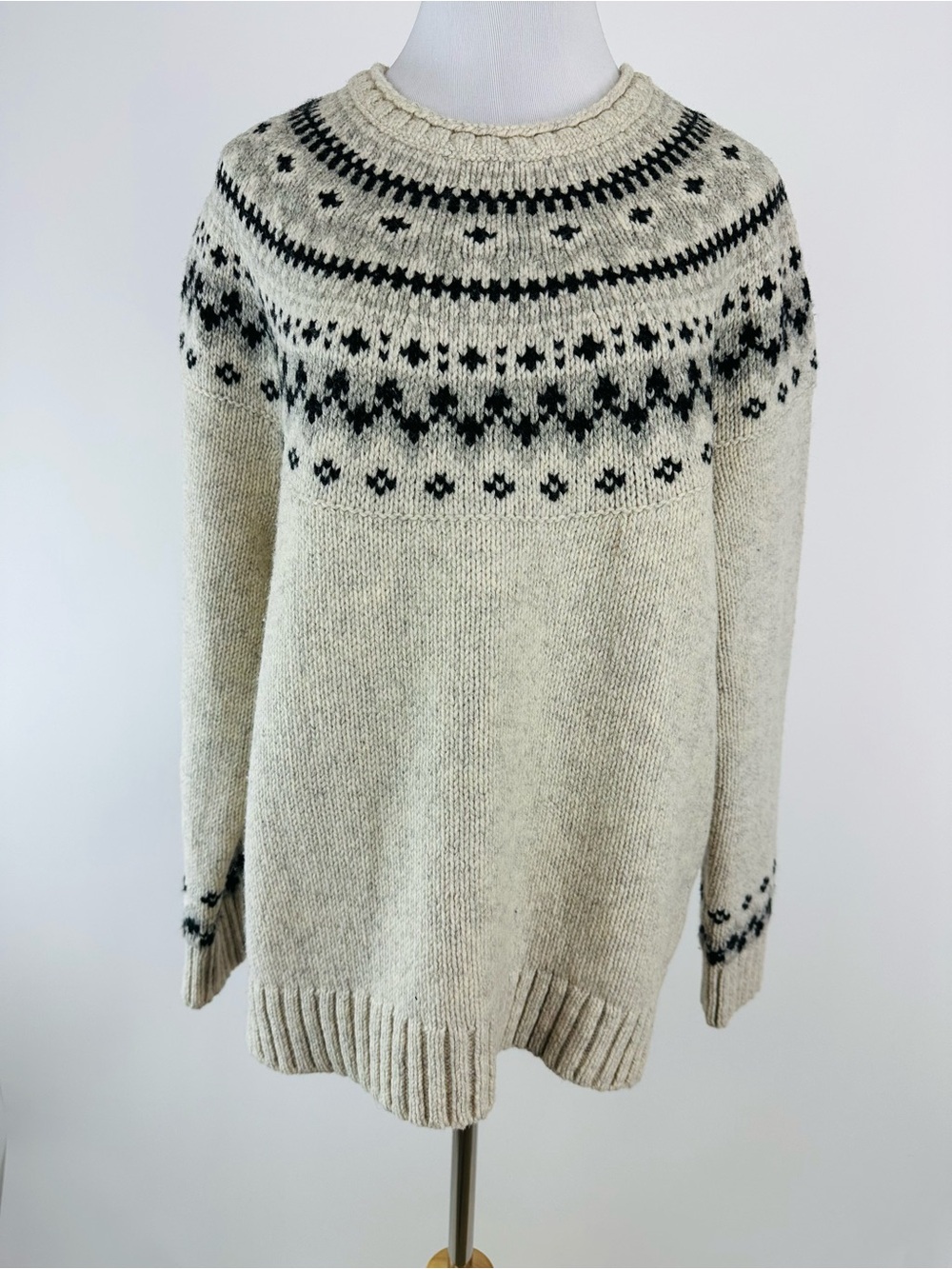 L.L. Bean Lambswool Fair Isle Sweater Size XL Petite